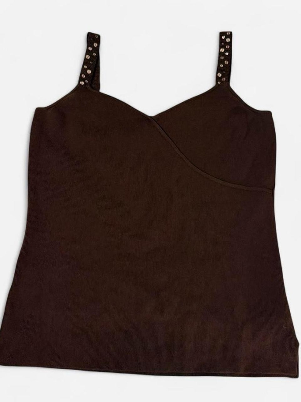 Brown Embellish Tank Top